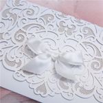 CL-WRAP-66 M-N Midnight Fleur De Lis 4 Peel Laser Cut Wedding Invitation