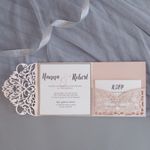 Luxurious Gold Floral Laser Cut Wedding Invitation