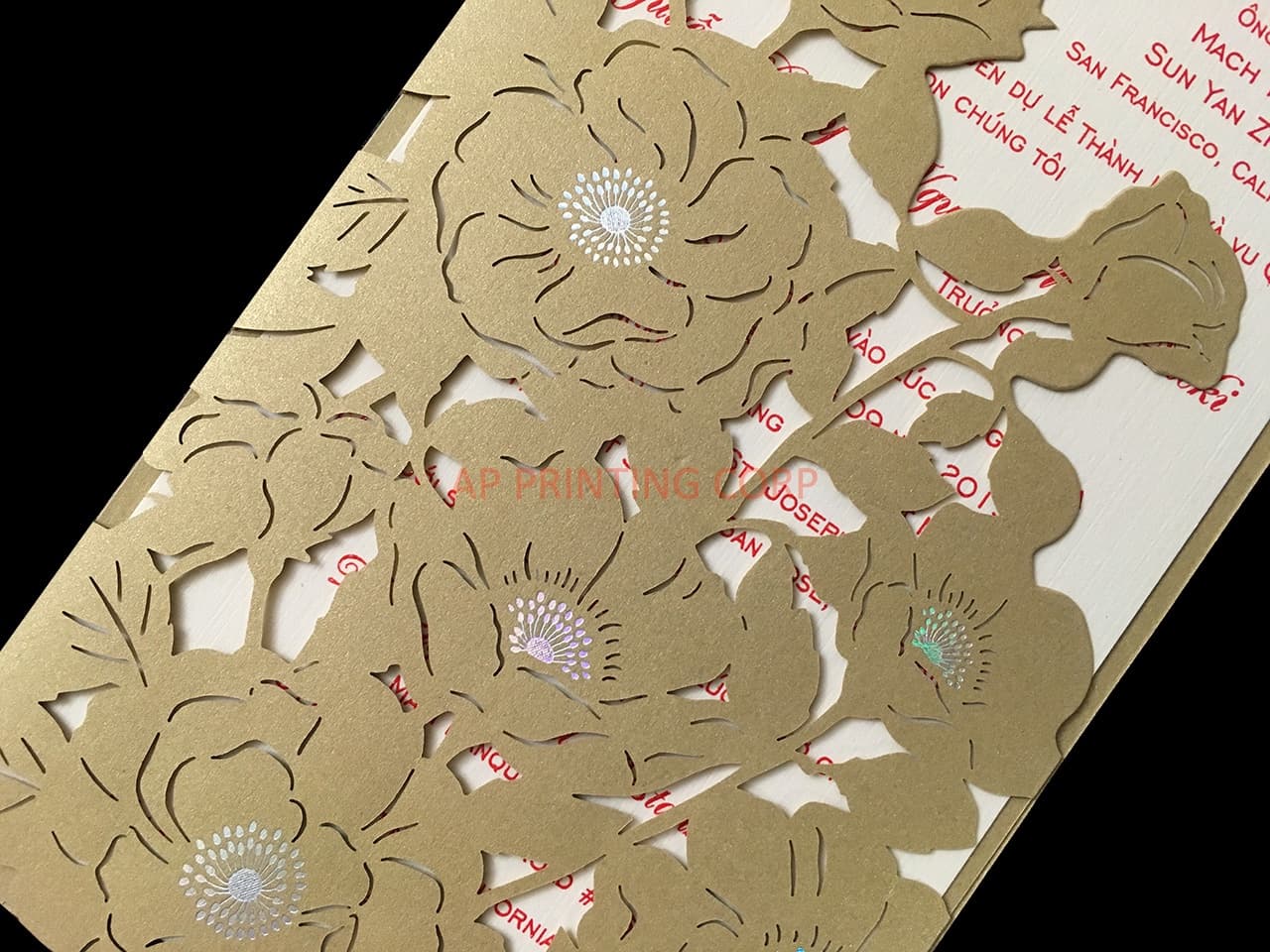 Beach Laser Cut Wedding Invitation