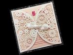 Blush Lace Crown Laser Cut Wedding Invitation