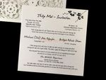 Burgundy Lace Tri-Fold Laser Cut Pocket Wedding Invitation