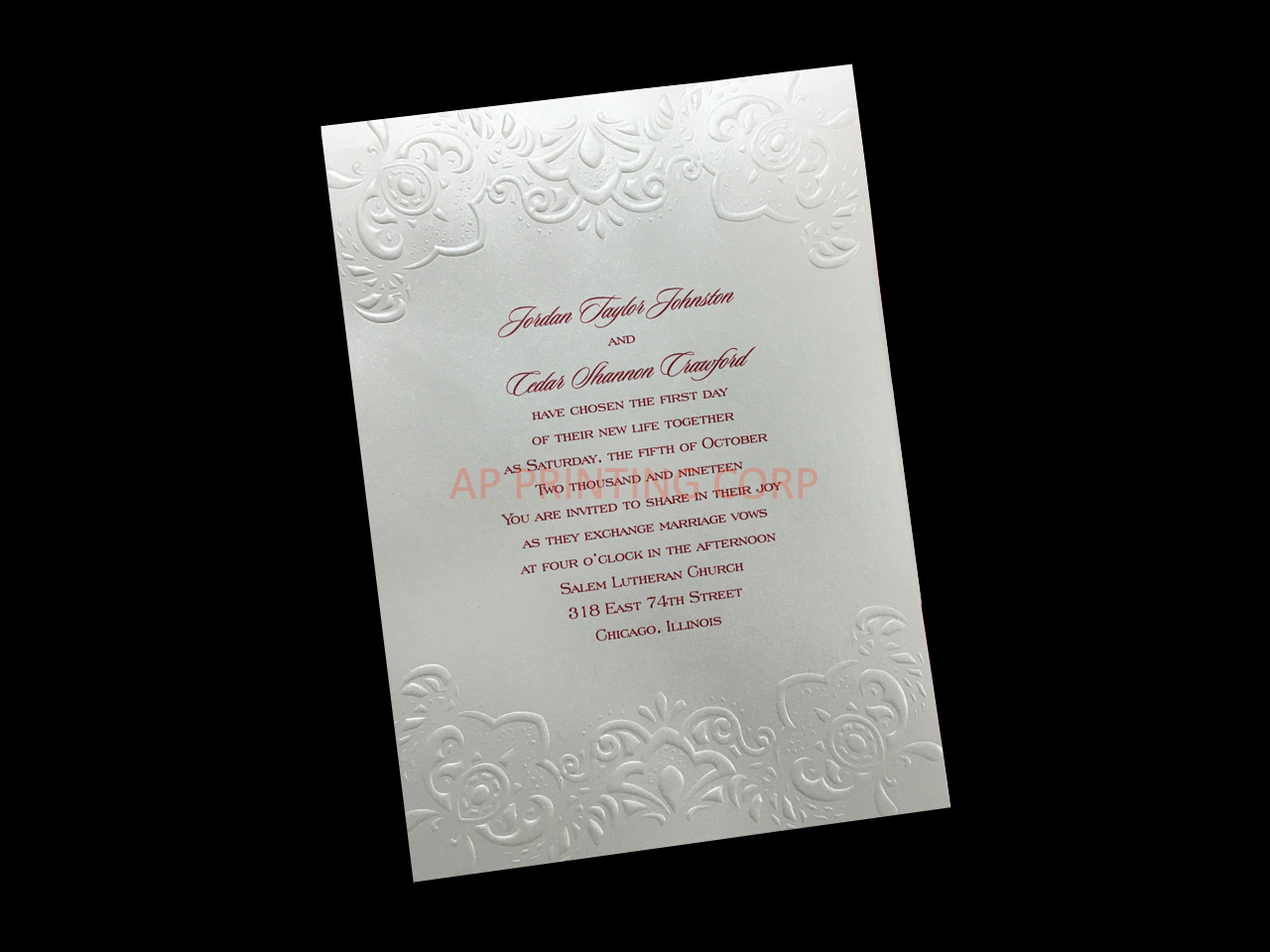 Embossed Beauty [CC-35] Fancy Luxury Wedding Invitation
