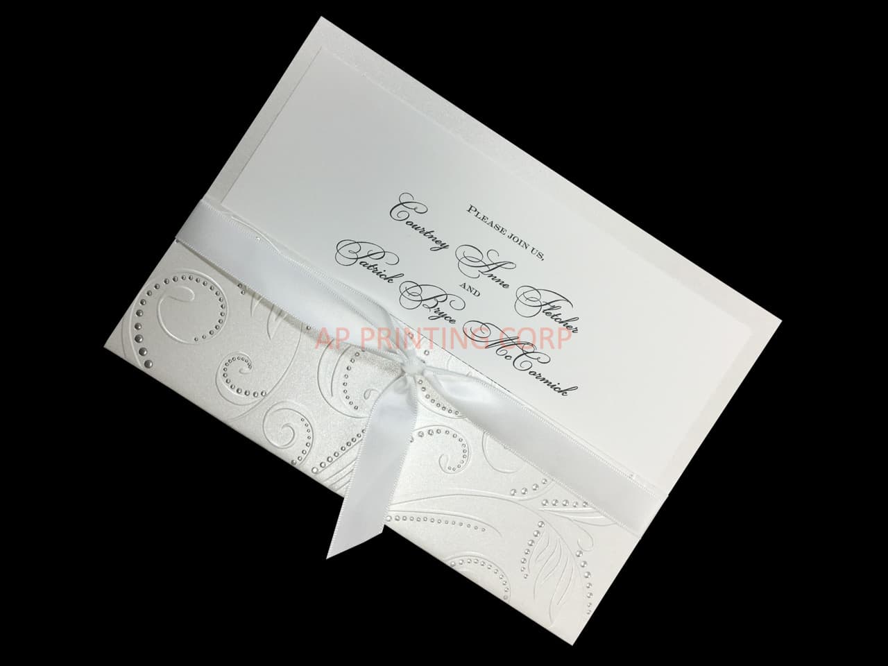 Shimmer Vines [CC-75] Fancy Luxury Wedding Invitation