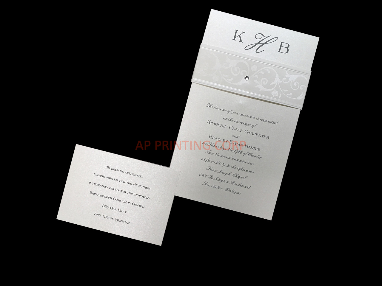 Classically Wrapped [CC-66] Fancy Luxury Wedding Invitation