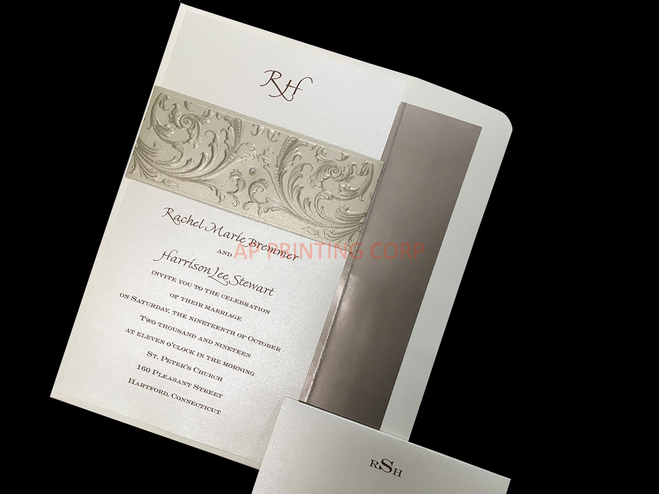 Filigree Embrace [CC-66] Fancy Luxury Wedding Invitation