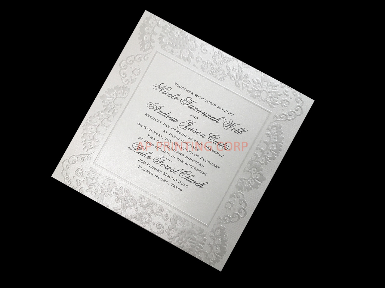 Lace Embrace [CC-41] Fancy Luxury Wedding Invitation