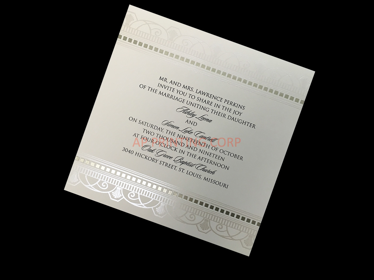 Decadent Deco [CC-67] Fancy Luxury Wedding Invitation