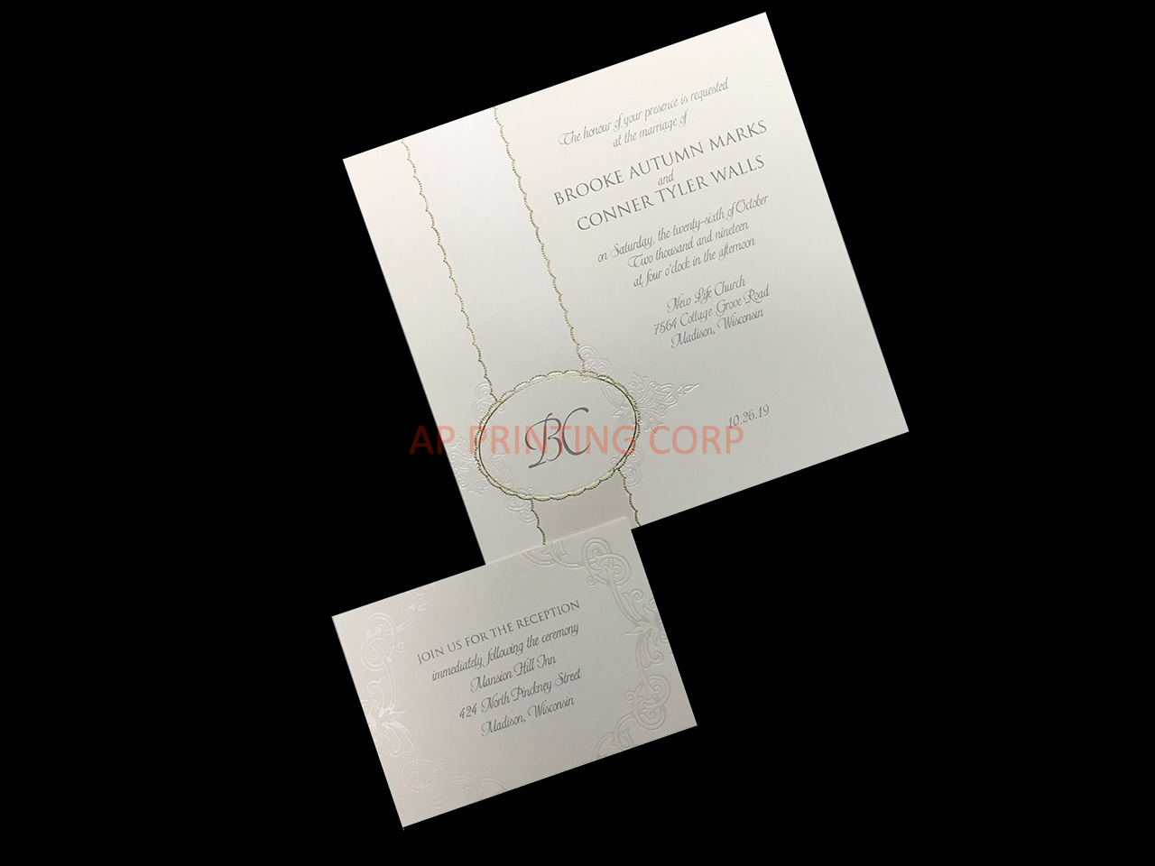 Opulent Monogram [CC-67] Fancy Luxury Wedding Invitation