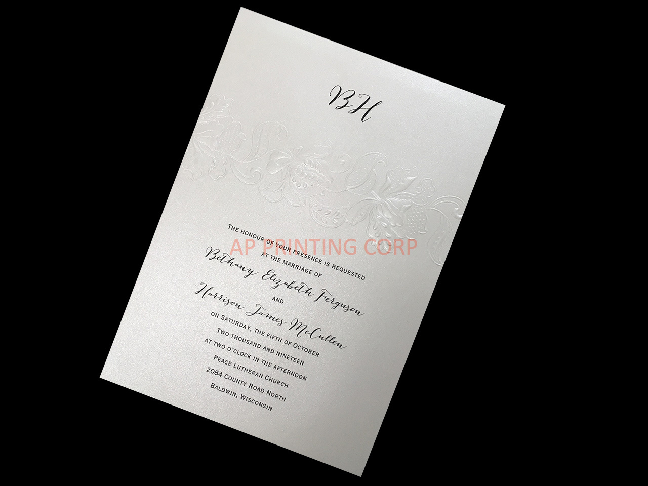 Lace in Pearl [CC-35] Fancy Luxury Wedding Invitation