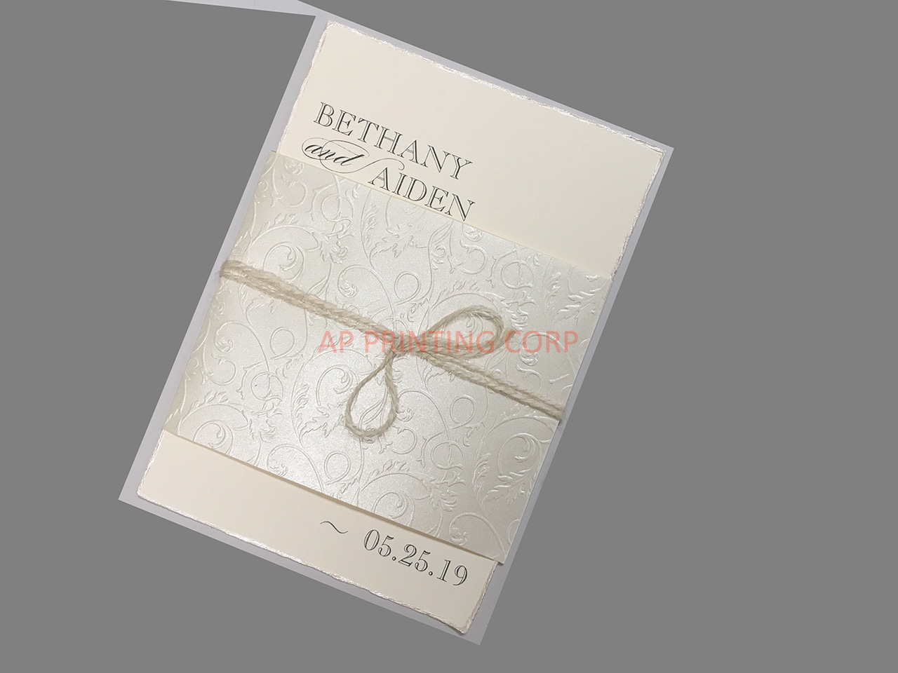 Wrapped in Love [CC-87] Fancy Luxury Wedding Invitation