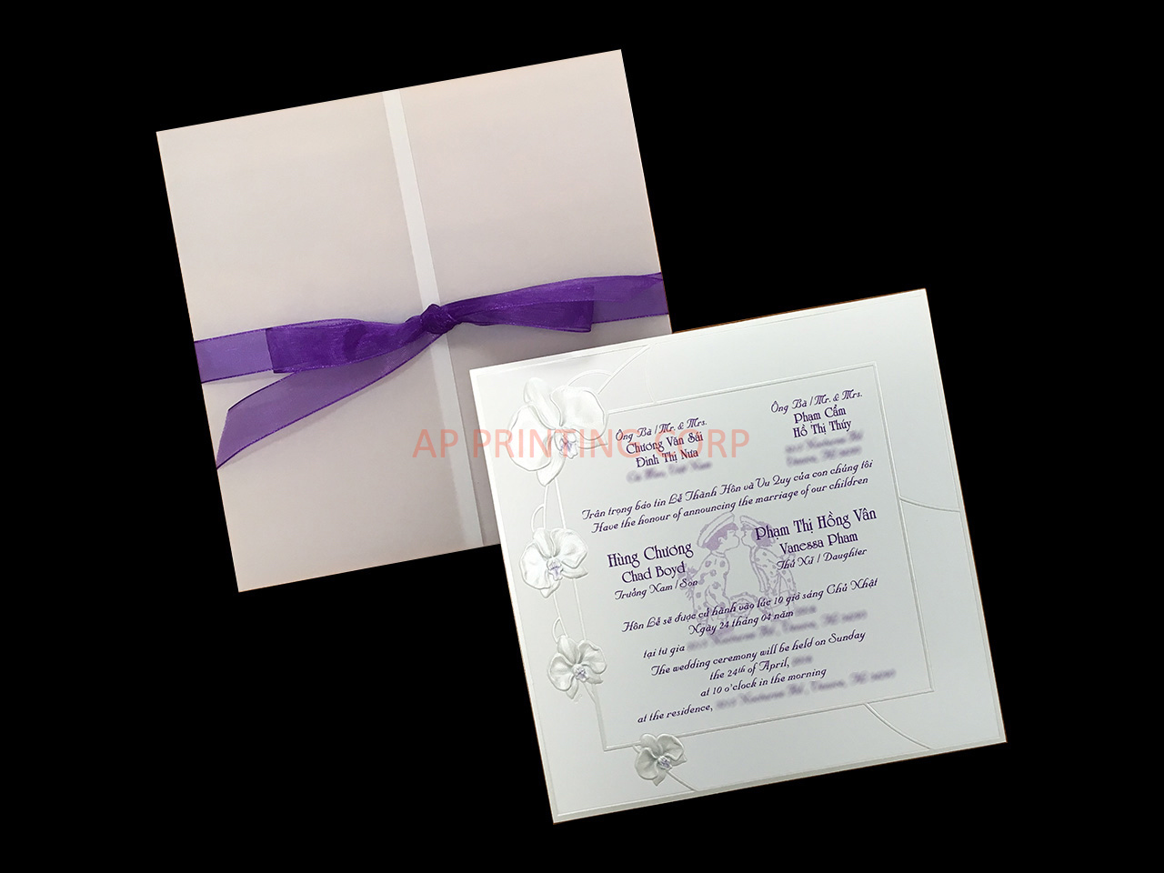 K778-Wrap [I-12] Vietnamese & English Wedding Invitation