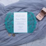 Gold Floral Foil Laser Cut Wrap Wedding Invitation