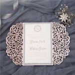Gorgeous Lace Glittery Laser Cut Wedding Invitation