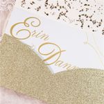 Ivory Lace Vine Laser Cut Wedding Invitation