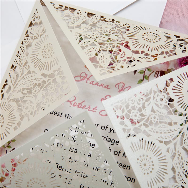 Laser Cut Template JP3 Wedding Invitation