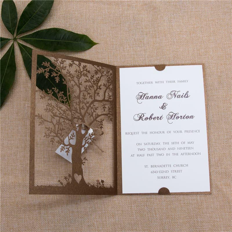Lovely Dancing Girl Laser Cut Wedding Invitation