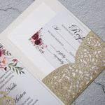 Purple Laser Cut Pattern Wedding Invitation
