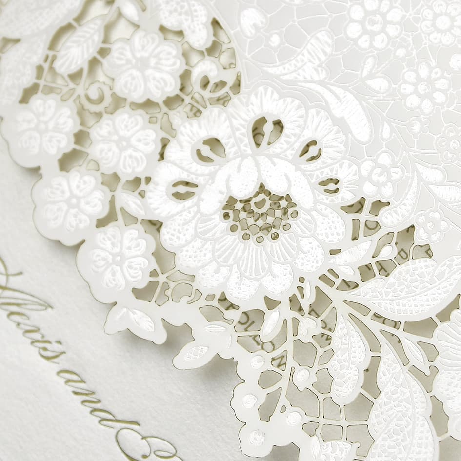 Florentine Lace Fancy Luxury & Laser Cut Wedding Invitation