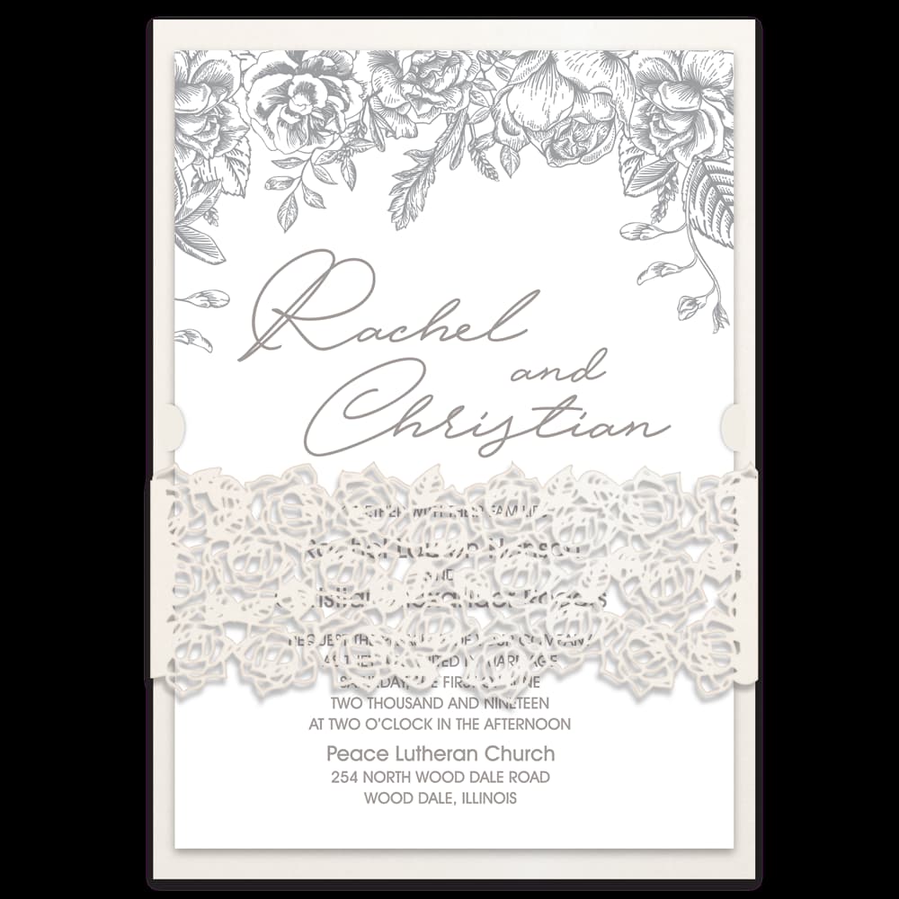 Roseline Fancy Luxury Suite & Laser Cut Wedding Invitation