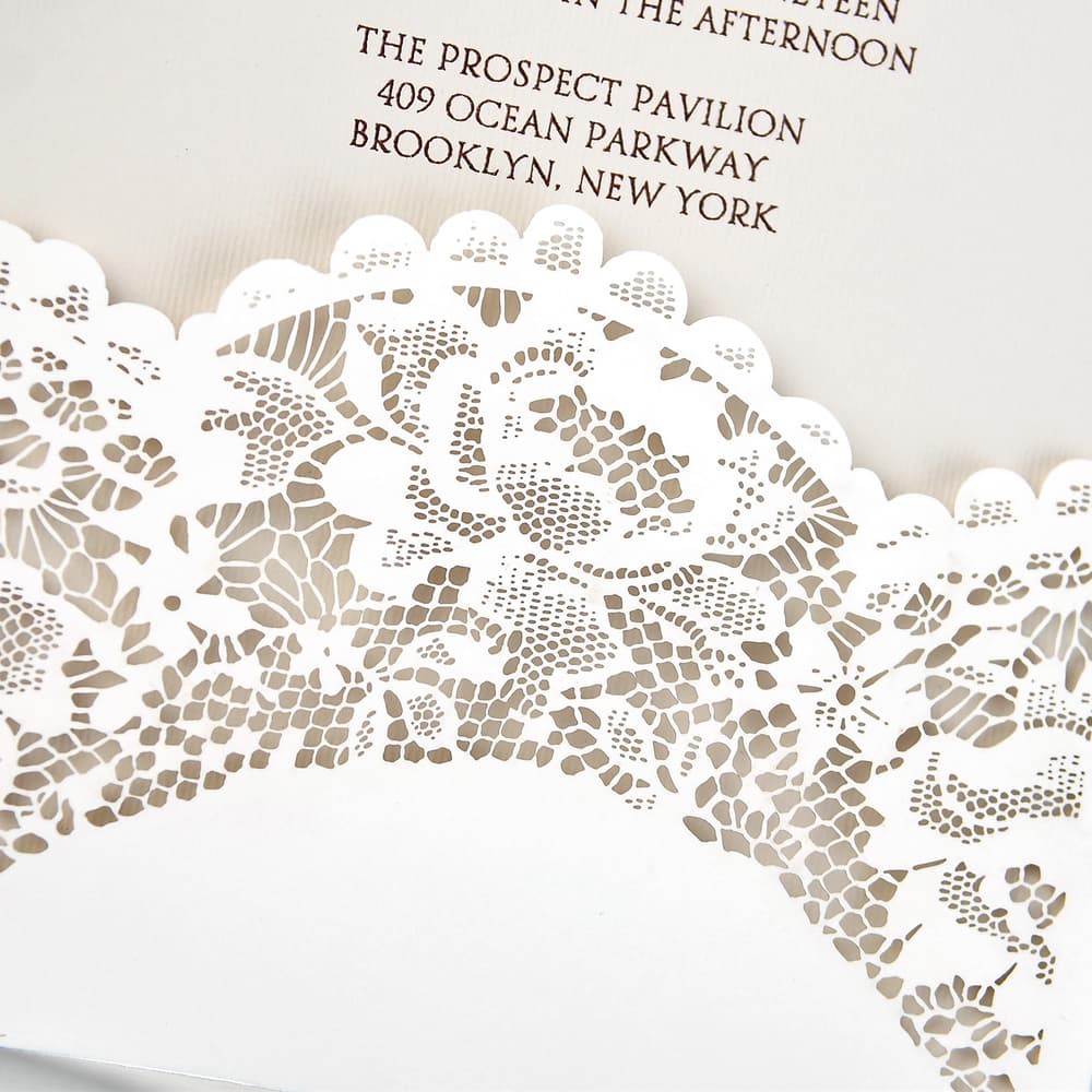 Chantilly Lace Fancy Luxury & Laser Cut Wedding Invitation