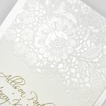 Mechlin Lace Fancy Luxury Wedding Invitation