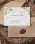Handmade Flower Set Simple Flat 5x7 Wedding Invitation