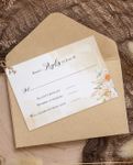 Coffee Stained Flowers Simple Flat 5x7 Wedding Invitation