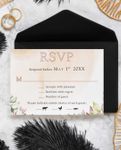 Elegant Brown Leaves Simple Flat 5x7 Wedding Invitation