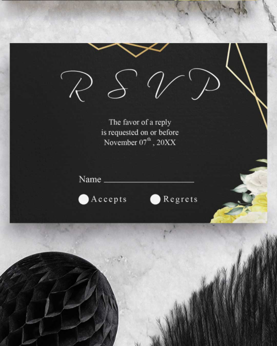 Bright Flowers Simple Flat 5x7 Wedding Invitation