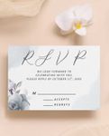 Ashen Gray Flowers Simple Flat 5x7 Wedding Invitation