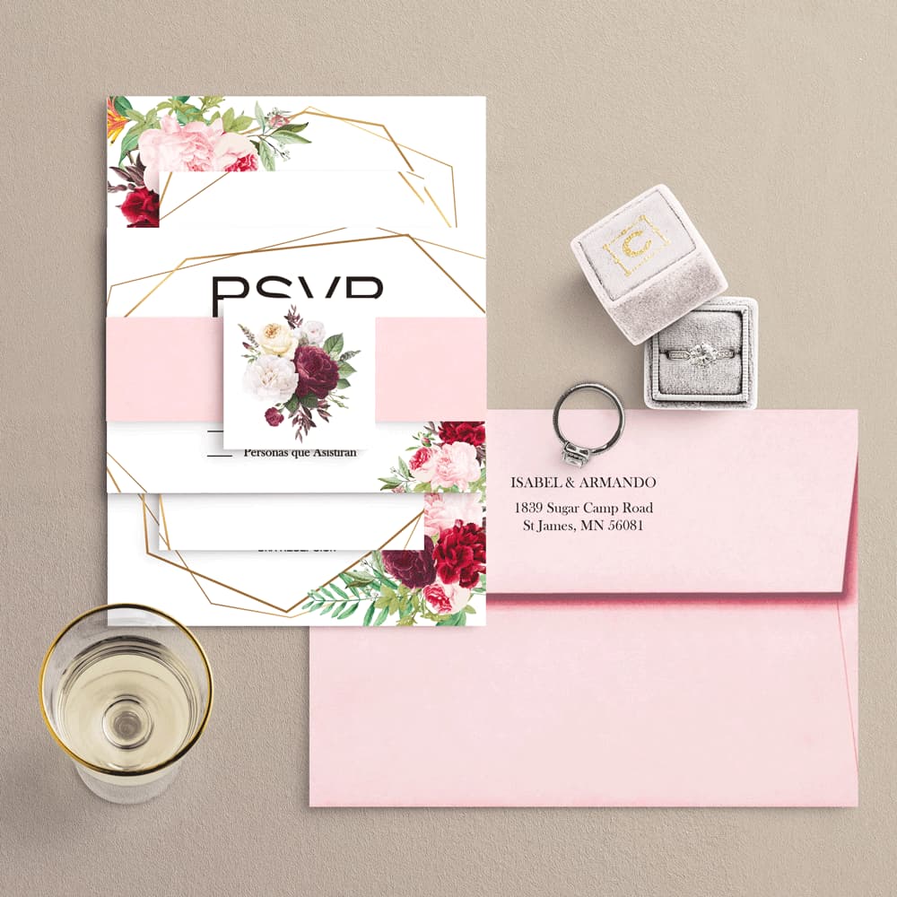 Floral and Geometric Spanish & English Elegant Flowers