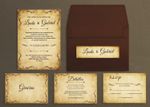 Rustic Burgundy Spanish & English Elegant Wedding Invitation