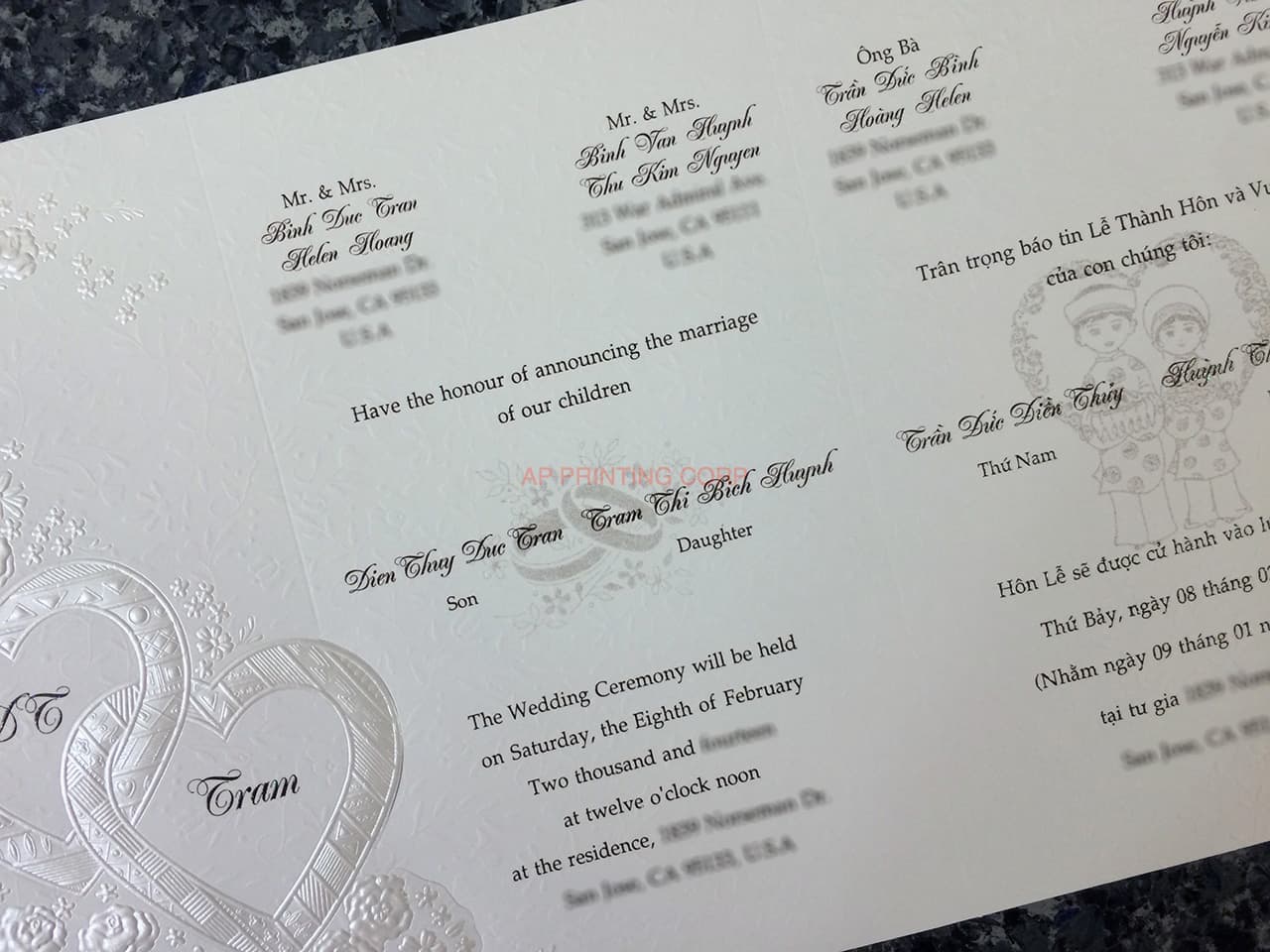 K9899 [I-11] Romantic Simplicity Hearts Wedding Invitation