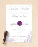 Violet Leaves Vellum Wrapped Vietnamese & English Wedding Invitation