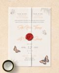 Invitation Butterflies Vellum Wrapped Vietnamese & English Wedding Invitation