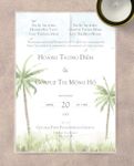 Watercolor Palm Trees Vellum Wrapped Vietnamese & English Wedding Invitation