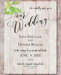 Corner Minimalist Leaves Acrylic Wedding Invitation