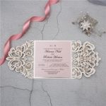 CL-WRAP-66 MPM White Table Setting Lace Laser Cut Wedding Invitation
