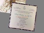 Elegant Floral Tri-Fold Laser Cut Pocket Wedding Invitation