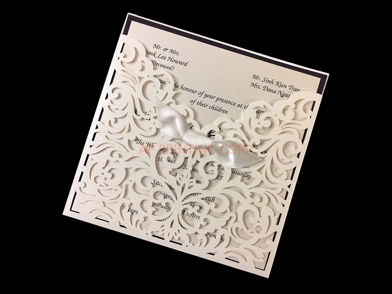 Exquisite Flower Laser Cut Wedding Invitation