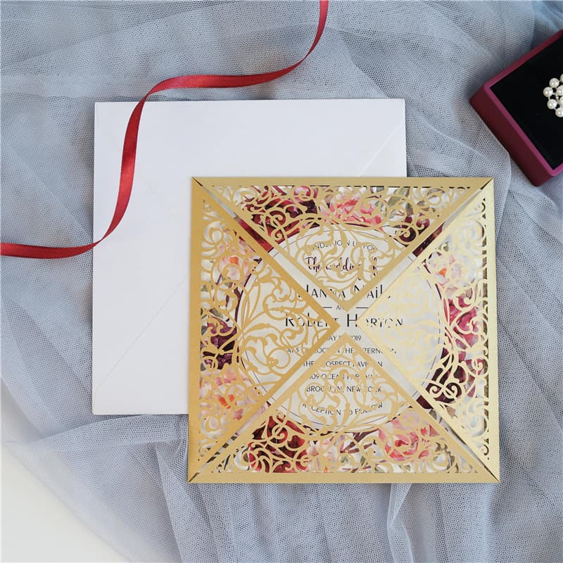 Iron Gate Fold Laser Cut Wedding Invitation