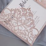 Luxurious Gold Floral Laser Cut Wedding Invitation