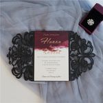 White Lace Tri-Fold Laser Cut Wedding Invitation
