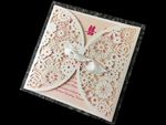Blush Lace Crown Laser Cut Wedding Invitation