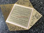 Blush Semicircle Floral Laser Cut Wedding Invitation