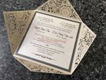 Bride and Groom under Heart Tree Laser Cut Wedding Invitation