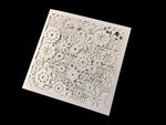 Burgundy Lace Tri-Fold Laser Cut Pocket Wedding Invitation