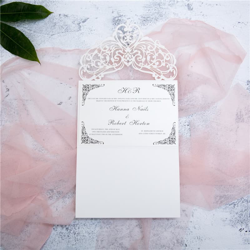 CL-WRAP-66 M-M Midnight Variety of Flowers Laser Cut Wedding Invitation