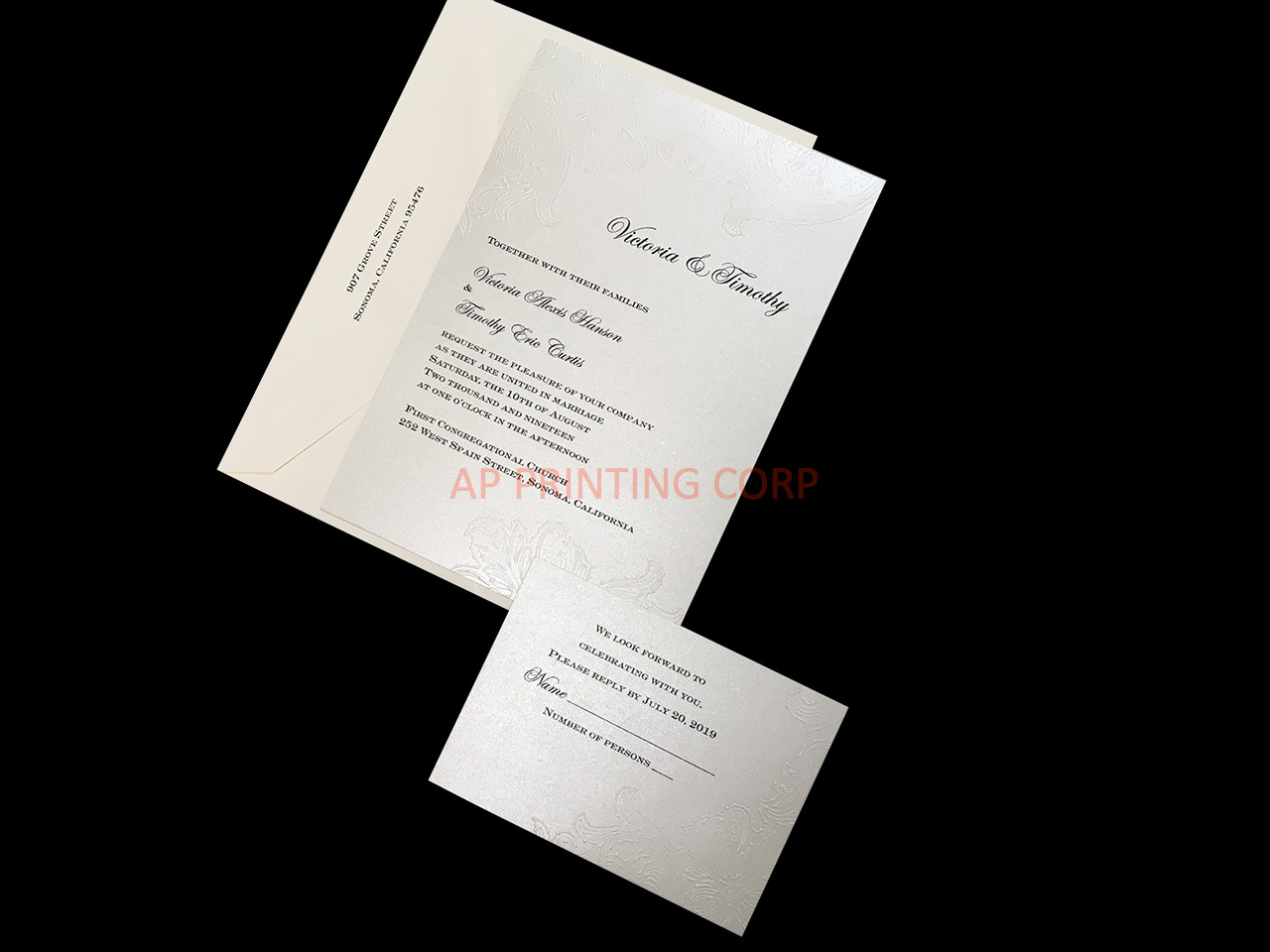 Embossed Lace [CC-35] Fancy Luxury Wedding Invitation