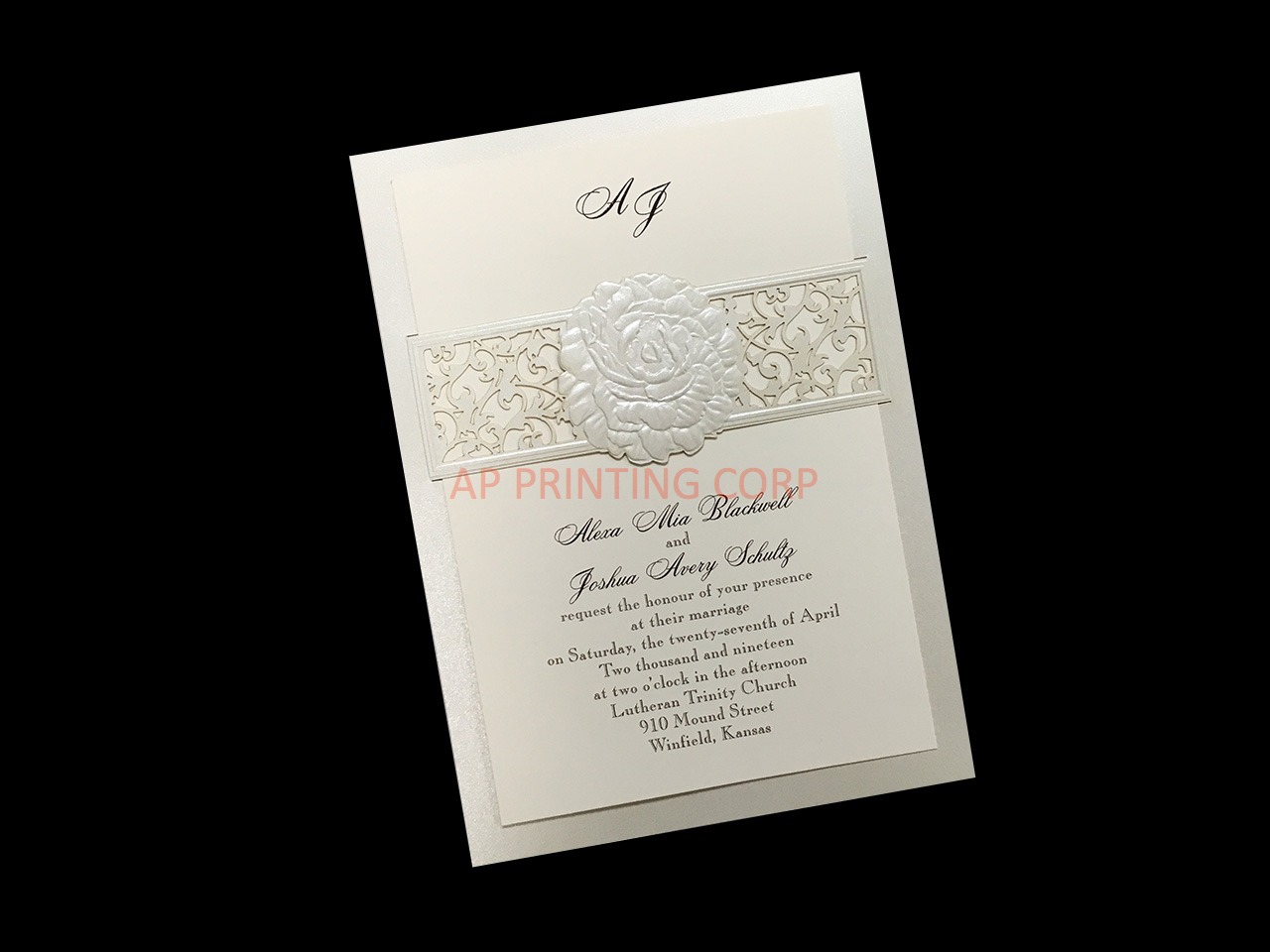 Rose Embrace [CC-80] Fancy Luxury Wedding Invitation